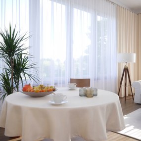 Kerek Abrosz Étkezőasztalhoz, Átmérő 140 CM Bézs