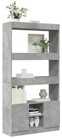 betonszürke szerelt fa magasszekrény 92 x 33 x 180 cm