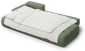 Zöld kinyitható-tárolóhelyes sarokkanapé (bal oldali-heverő résszel) Linz – Cosmopolitan Design