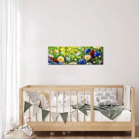 Vadvirágok képe (órával) (90x30 cm)