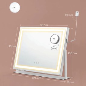 Fehér kozmetikai tükör AZR-E1102 WT