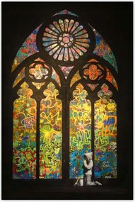 Poszterek 80x120 Banksy ólomüveg templom
