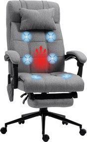 Vinsetto Masszázsfunkciós Irodai Szék, Ergonomikus Íróasztali Szék Dőlésszög Kikapcsolással, Derékmelegítéssel, Magasságban Állítható Számítógépes Szé