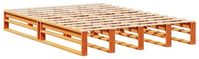 viaszbarna tömör fa könyvespolcos ágy matrac nélkül 140 x 200cm