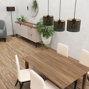 Csillár zsinóron LOFT SHADE 3xE27/60W/230V fekete/arany