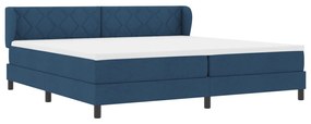 Boxspring Ágy Matrac Kék 200x200 cm Szövet