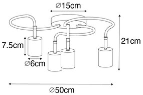 Modern mennyezeti spotlámpa sárgaréz állítható 4-lámpás - Java