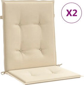 vidaXL 2 db bézs oxford szövet háttámlás székpárna 100x50x3 cm