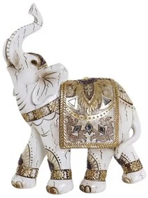 Szerencsehozó elefánt figura fehér-bézs