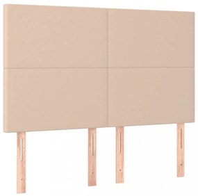 cappuccino műbőr LED-es fejtámla 144x5x118/128 cm