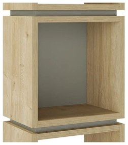 Zöld-natúr színű könyvespolc tölgyfa dekorral 32x167 cm Lofty – Marckeric