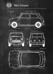 Poszter Mini Cooper Classic Patent Poster Séma