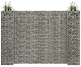 H alakú acéldrót virágtartó gabion 260 x 40 x 200 cm