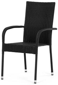 Autronic Kerti szék, fém, polirattan, fekete, AZC-S2113 BK