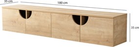 Grotte TV-állvány, zafír tölgy, 180 cm