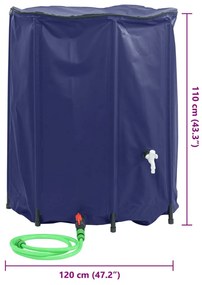összecsukható PVC víztartály csappal 1250 L