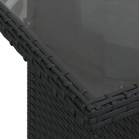 7 részes kerti kanapé szett párnákkal Fekete Műanyag Rattan