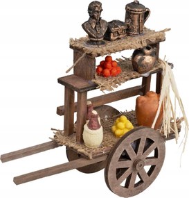 Kézzel Készített Pótkocsi Karácsonyi Betlehem Cikkekkel 13cm