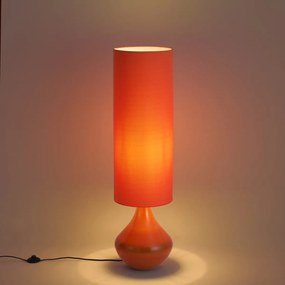 Retro állólámpa narancssárga szövet lámpaernyővel - Mina
