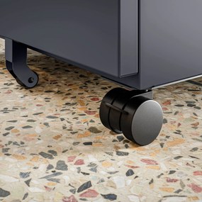 KATE görgős konténer íróasztal alá – 390 x 600 x 500 mm, antracit színű