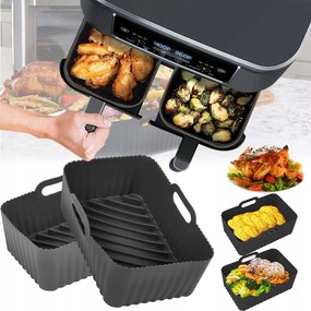 2X Többször Felhasználható Szilikon Utántöltő Mikrohullámú Sütő Olajsütőhöz 20CM