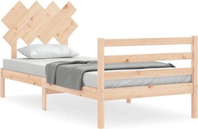 vidaXL tömör fa ágykeret fejtámlával 90 x 200 cm