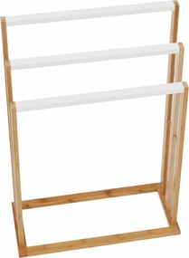 Törülközőtartó, bambusz/fehér, KOMO NEW