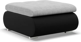 Tokio puff, fonott + műbőr, szürke - fekete