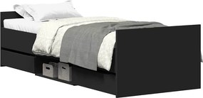 vidaXL fekete ágykeret fej- és lábtámlával 100 x 200 cm