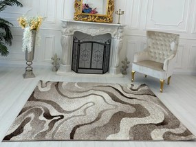 Nora 6036 bézs modern szőnyeg 80 cm-es szett