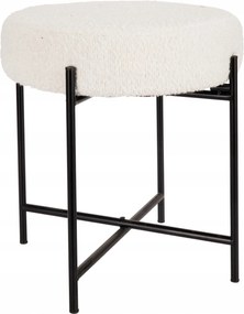 Zsámoly Boucle Fehér Ø 36 CM Fém Alap Fekete 40 CM