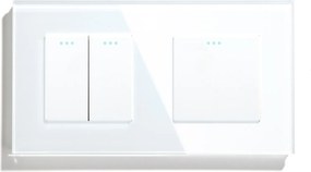 Fénykapcsoló Klasszikus Üveg Mechanikus Billentyűkapcsoló 2+1