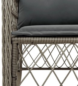 3 részes szürke polyrattan bisztrógarnitúra párnákkal