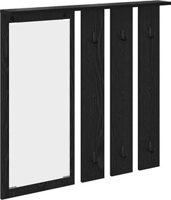 vidaXL Fali Kabáthorog polcokkal Musta tammi 84 x 10 x 80 cm Faanyag