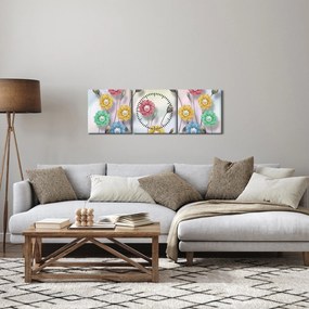 Kép - Színes rét (órával) (90x30 cm)