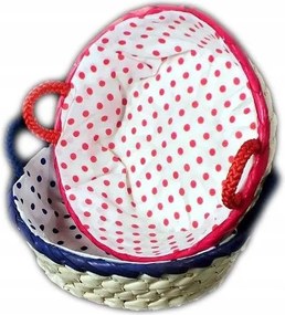 Pálma Kosár Kézzel Fonott Fülekkel Pálmalevélből 23X7CM Kerek