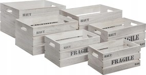 Fa Láda Szett Láda Fehér 6 Db-os Doboz Tárolására