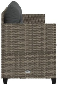 Szürke polyrattan napozóágy párnával