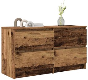 antik fa színű szerelt fa TV-szekrény 100x35x54 cm
