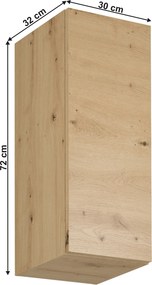 Felső szekrény, artisan tölgy, univerzális, LANGEN G30