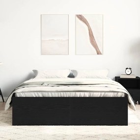 fekete tölgy színű szerelt fa ágykeret matrac nélkül 120x200 cm