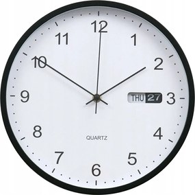 Falióra Fehér Fekete 30cm Dátumkijelzővel Modern Kerek