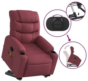 vidaXL bordó szövet dönthető masszázs- és állófotel