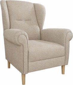 Világosbarna füles fotel Swan – Ropez