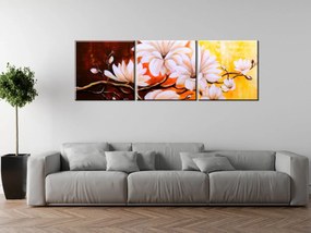 Gario Vászonkép Színes magnóliák - 3 részes Méret: 90 x 70 cm