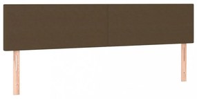 barna szövet rugós és LED-es ágy matraccal 200x200 cm