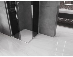 Mexen Velar L Duo, zuhanykabin tolóajtóval 80 x 80 cm, 8mm szürke üveg, króm, 871-080-080-02-43-01