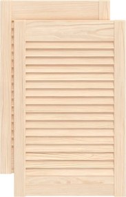 vidaXL 2 db tömör fenyőfa lamellás szekrényajtó 61,5 x 39,4 cm