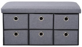 Kesper 15950 Kárpitozott komód 6 rekesszel,világosszürke, 76 x 38 x 38 cm