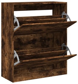 füstös tölgy színű szerelt fa cipőszekrény 80 x 34 x 96,5 cm